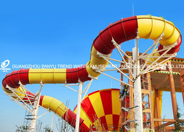 Fiberglass Commercial Air Dewasa Slide / Tornado Water Slides Untuk Aqua Park