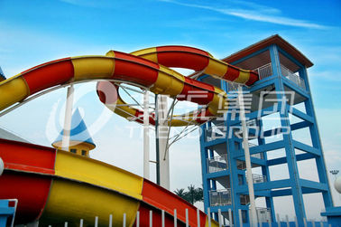 Platform Tinggi 13m Fiberglass Air Slide 2 Orang untuk Outdoor / Indoor Water Park