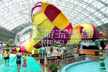 Fiberglass kecil Renang Slides 30x20m Tornado Air Slide Untuk Air Playground di Water Park