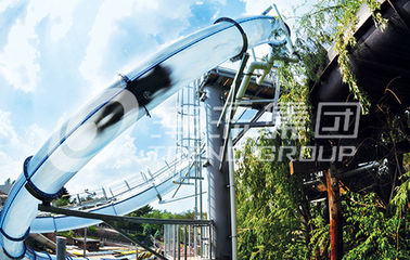 Aqua Park Fiberglass Water Slide, Aqua loop Tubuh Fiberglass Slides Untuk Pools