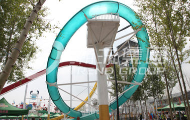 Slide Aqua Park Peralatan Fiberglass Renang Dengan Carbon Galvanized Rangka Baja untuk Outdoor / Indoor Water Park