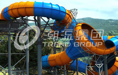Lucu Fiberglass Air Slides Tinggi 16m Tantrum Lembah Kapasitas 480 Riders / h untuk Water Park