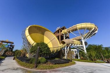 Dewasa Fiberglass Slide Air 16m Tinggi 4 Orang / Waktu 42 * Ruang 60m Lantai untuk Water Park
