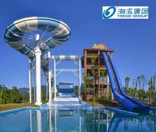 Raksasa Boomerang Fiberglass Water Slides Ashland / DSM Resin, 18.75m Landasan Tinggi