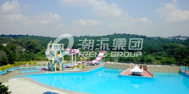 Outdoor Custom Pool Water Slides Taman Hiburan Boomerang Aqua Slide Untuk 2 Orang untuk Taman Air Bertema