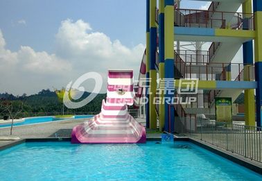 Outdoor Custom Water Slides Amusement Park Boomerang Aqua Slide Untuk 2 Orang
