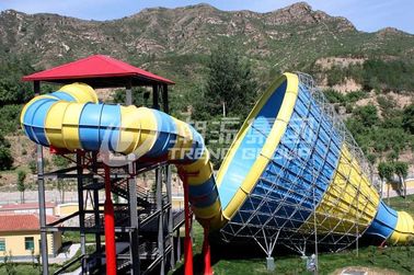 14.6m Platform Kaca Serat Kaca Slides For Water Park, Adult Fiberglass Super Tornado