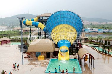 Super Tornado Fiberglass Water Slides 14.6m Platform Tinggi untuk Orang Dewasa Bertema