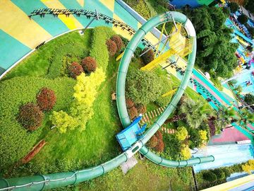 Menarik Aqua LoopBody Slide Aqua Park Fiberglass Water Slide, Landasan Tinggi 16m