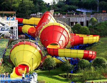 Menarik Slide Aqua Park Peralatan Fiberglass Air Untuk Taman Aqua