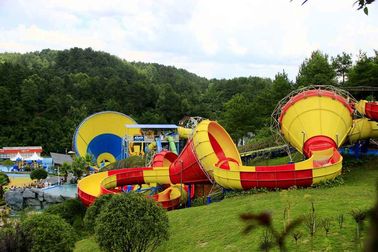 Taman Luar Ruangan Lucu Water Slide Fiberglass Tantrum Valley Untuk 480 Riders Per Jam