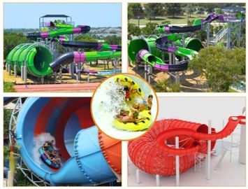 Air Peralatan Putar Tornado Slide Fiberglass Water Slides dengan 18m Tinggi Tower untuk Water Park