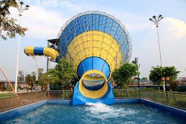 Big Fiberglass Tornado Water Slide Untuk Dewasa, 14.6m Ketinggian Platform