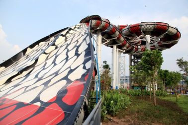 Dewasa Fiberglass Air Slide Galvanized Carbon Rangka Baja King Cobra Slide untuk Water Park