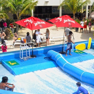 Double / Single Flowrider Air naik Biru berwarna Surfing Simulator Machine Dengan Fiberglass Bahan