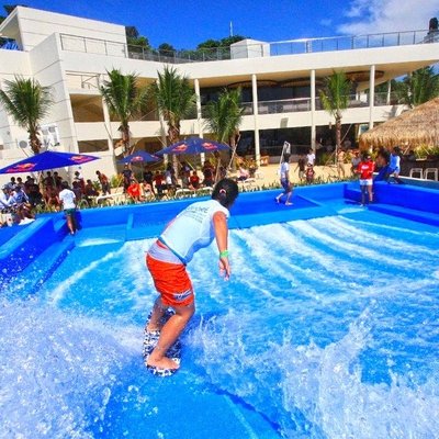 Daya tarik Flowrider air naik, pengendara tunggal tahan air gelombang Skid papan