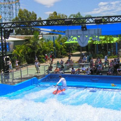 OEM Flowrider Surfing Simulator dengan Pompa Air 65kw dan Soft Strong PVC untuk Taman Air 15.3m*9.3m