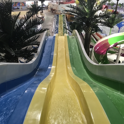 Desain taman air slide kolam renang dalam ruangan serat kaca