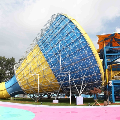 Colorful Luar Fiberglass Dewasa Water Slide 14.6m Ketinggian Platform Di Taman Bertema