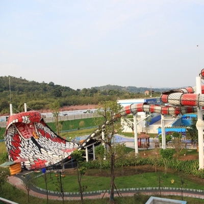 Dewasa Fiberglass Air Slide Galvanized Carbon Rangka Baja King Cobra Slide untuk Water Park