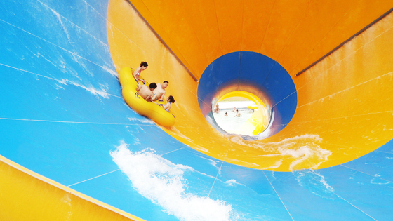 Besar Fiberglass Water Slides untuk Aqua Lucu, besar Slide Tornado Air untuk Water Park