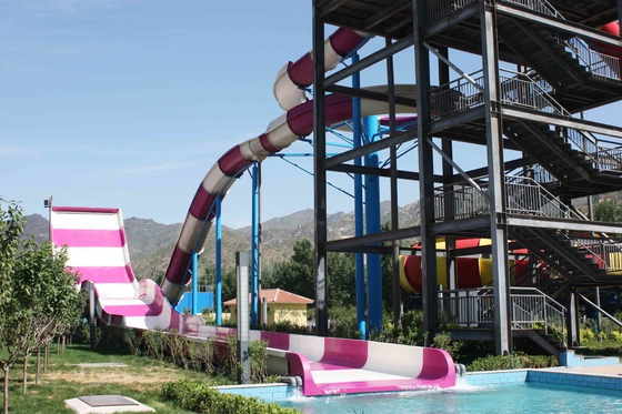 Luar ruangan Kustom Water Slides, Taman Hiburan Boomerang Aqua Slide Untuk 2 Orang