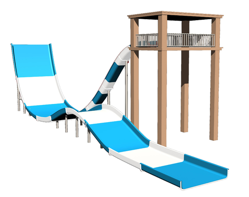 Luar ruangan Fiberglass Aqua Park Peralatan Untuk 4 - 6 Orang Per Waktu