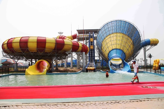 air slide kombinasi fiberglass terbaik untuk taman air, Kecepatan Water Slide untuk Water Park