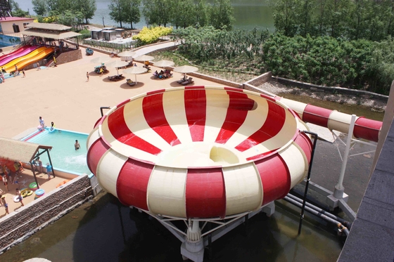 Game Keluarga Fiberglass Water Slides 19m Tinggi Waterpark Super Bowl, 32 * Ruang 53m Lantai untuk Water Park