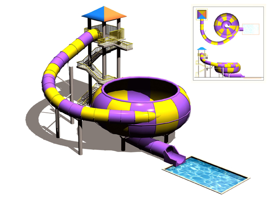 Lucu Indoor Taman Air Theme Park Peralatan Landasan 13.5m