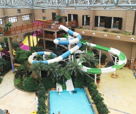 304 Stainless Steel Screw Fiberglass Water Slides 1m Lebar OEM untuk Water Park