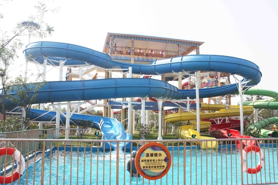 Lucu FPR Water Slide Permainan ganda Terbuka dan dekat Slide Air dingin untuk Water Park