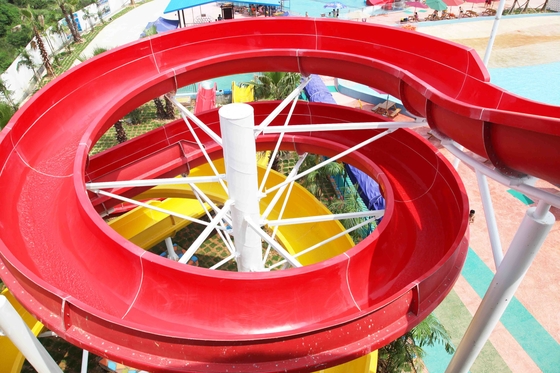 Fun Outdoor Dewasa Fiberglass Water Slides CE, Panjang Disesuaikan untuk Water Park