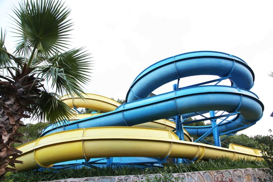 Populer Kustom Water Slides Ganda Lintasan Buka Tutup Style FRP tubuh untuk Anak