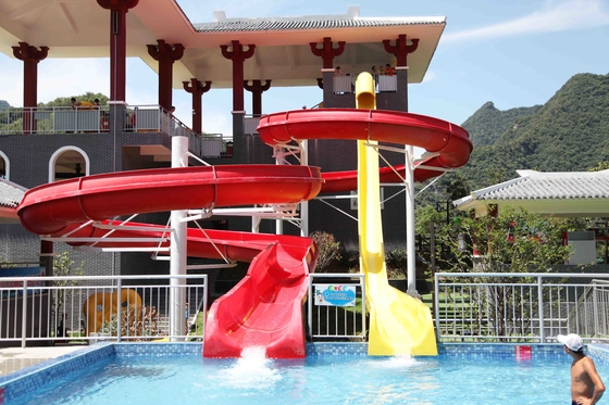 Lucu Kuat Visual Big Water Slide Untuk Big Outdoor Resort Spiral Water Park