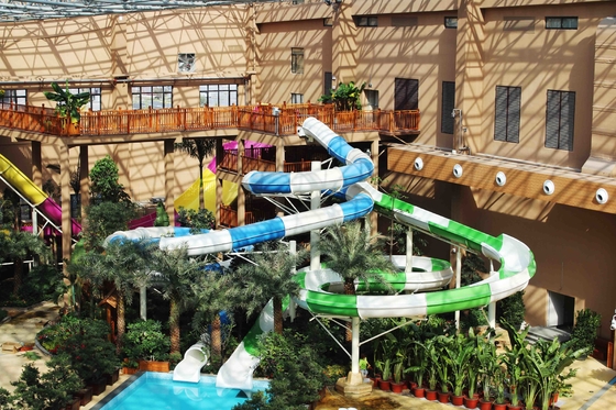 Lucu Kuat Visual Big Water Slide Untuk Big Outdoor Resort Spiral Water Park