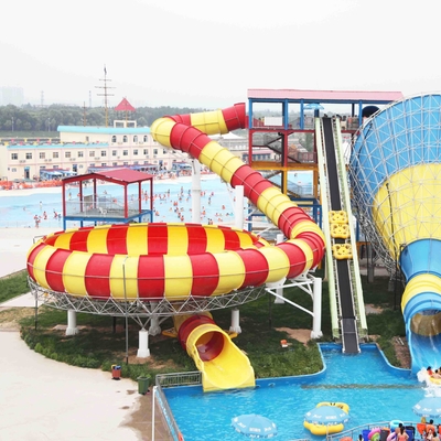 Fiberglass Aqua Park Water Slides dengan mangkuk naik kode HS 95069900
