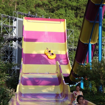 Long Raft Spiral Fiberglass Water Slides With Two Person Riding