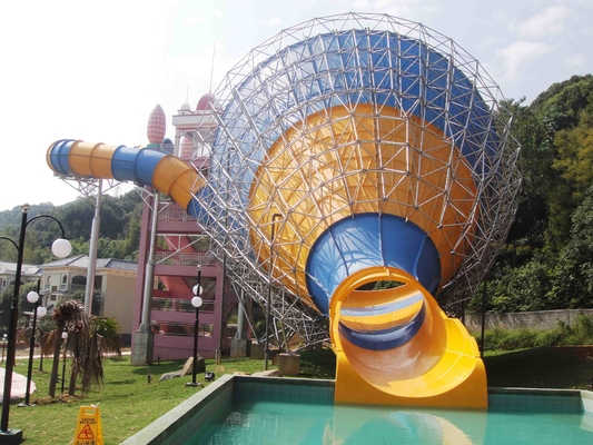 Luar menengah angin puyuh Fiberglass Water Slides untuk taman air olahraga