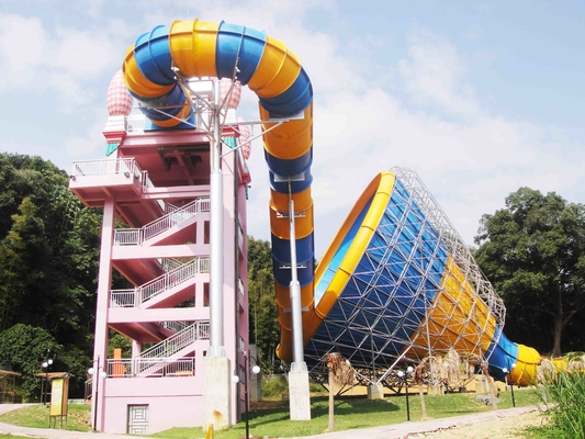 Luar menengah angin puyuh Fiberglass Water Slides untuk taman air olahraga