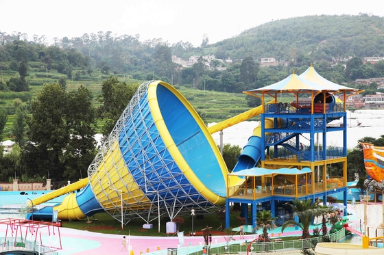Disesuaikan Fiberglass Water Slides untuk Family / Aqua Play Water Park