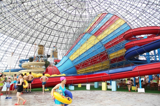 Dewasa Fiberglass Slide Air 16m Tinggi 4 Orang / Waktu 42 * Ruang 60m Lantai untuk Water Park