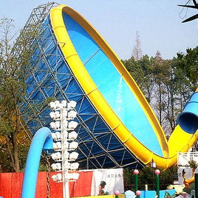 Luar menengah angin puyuh Fiberglass Water Slides untuk taman air olahraga