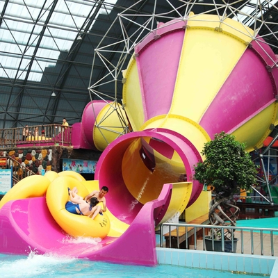 Comercial Fiberglass Indoor Air Putar Slide Kecil / Water Park naik 100m3 / Hr Air