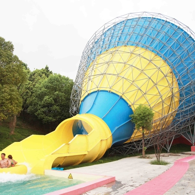 Big Tornado Fiberglass Renang Slides, tinggi capicity Keluarga Air Slide Game