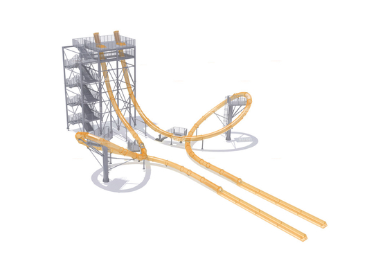 Aqua LoopBody Slide Aqua Park Fiberglass Water Slide, Landasan Tinggi 16m