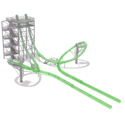 Aqua LoopBody Slide Aqua Park Fiberglass Water Slide, Landasan Tinggi 16m