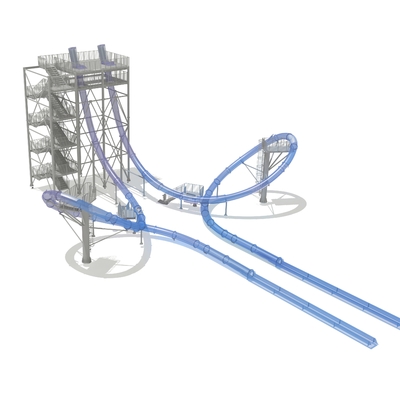 Aqua LoopBody Slide Aqua Park Fiberglass Water Slide, Landasan Tinggi 16m