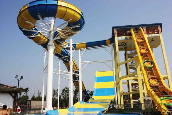 Seluncuran Air Boom Boom Luar Fiberglass Untuk 6 Orang, Water Park Tower Tinggi 18.75M