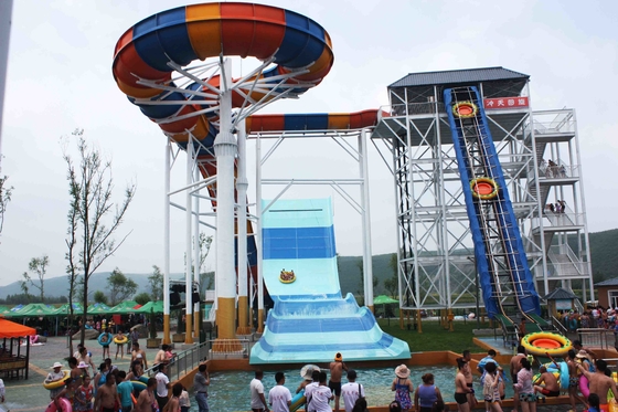 Seluncuran Air Boom Boom Luar Fiberglass Untuk 6 Orang, Water Park Tower Tinggi 18.75M